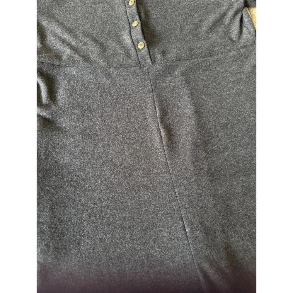 Three Bird Nest Charcoal Gray Wide-Leg Jumpsuit with Yellow Trim - Picture 9 of 11